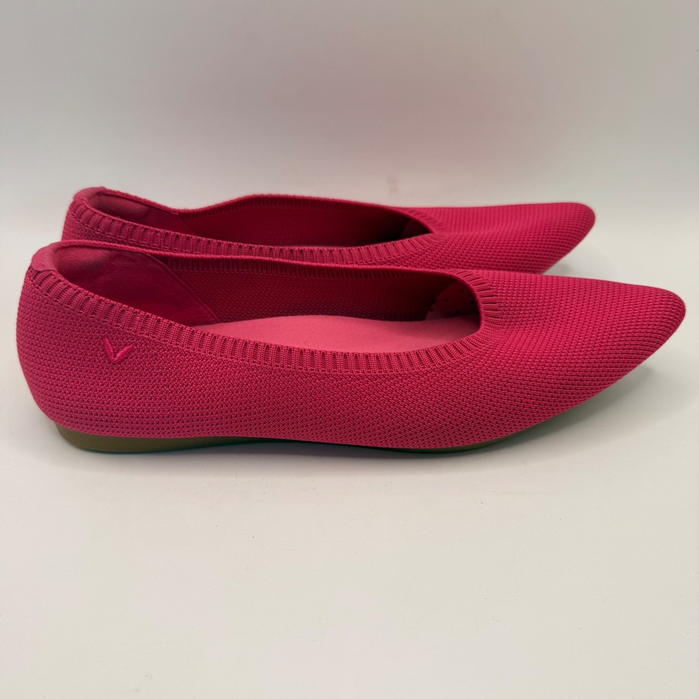 Vivaia Pointed Toe Knit Flats Magenta Pink Sustainable Shoes EU 39 - Picture 6 of 9